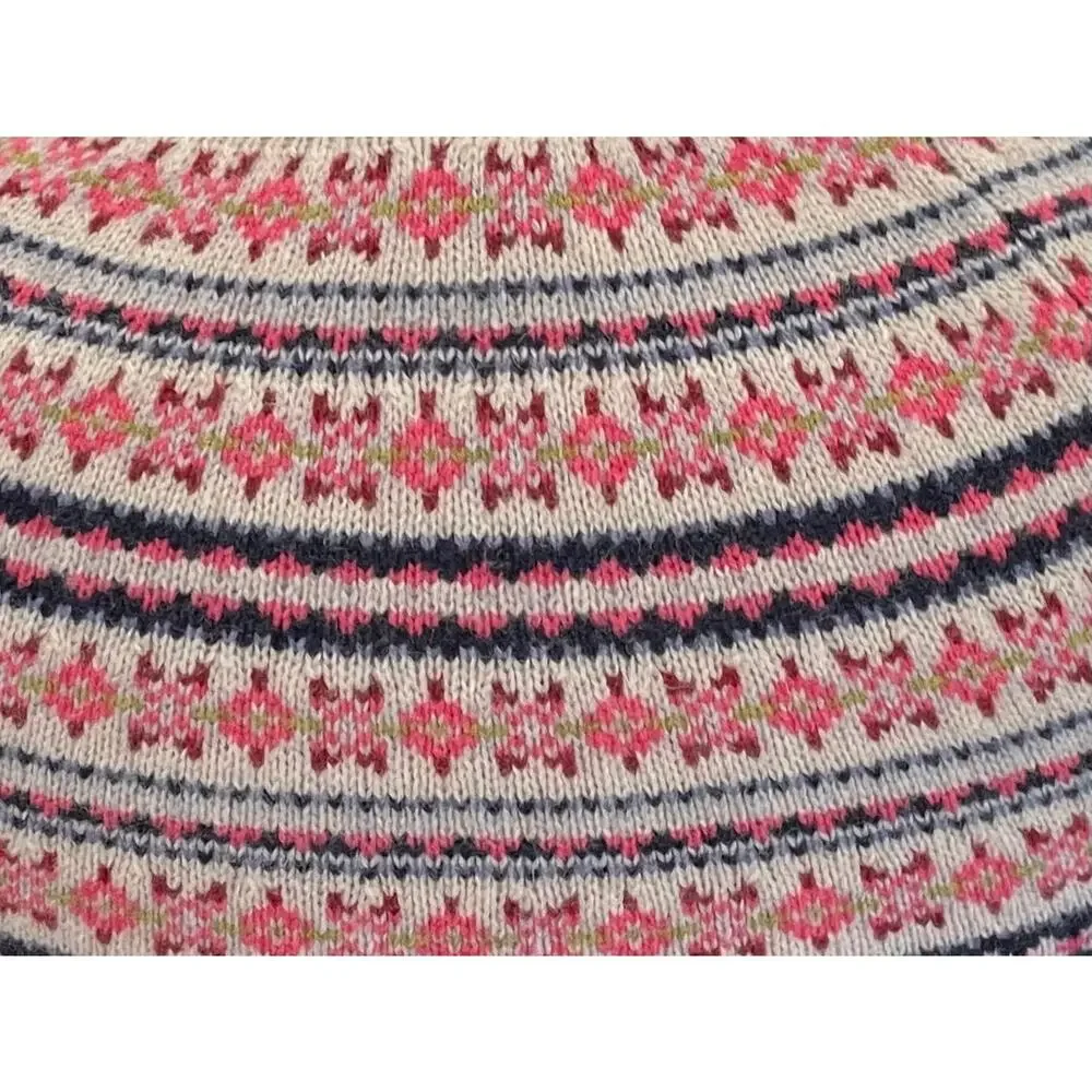 Tabitha Webb Lambswool Blend Navy Fair Isle Long Sleeve Sweater, Nordic, Size S